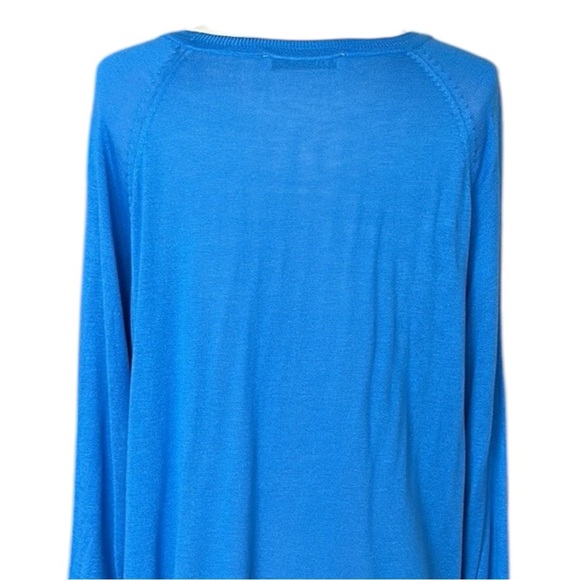 ZARA Cerulean Blue Pullover Sweater Boxy Lightweight Layer Size XL - Picture 8 of 14